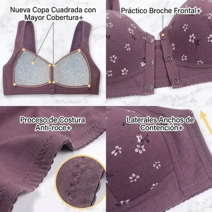 Corpiño con Cierre Frontal – Soporte Suave, Sin Aro y Súper Cómodo
